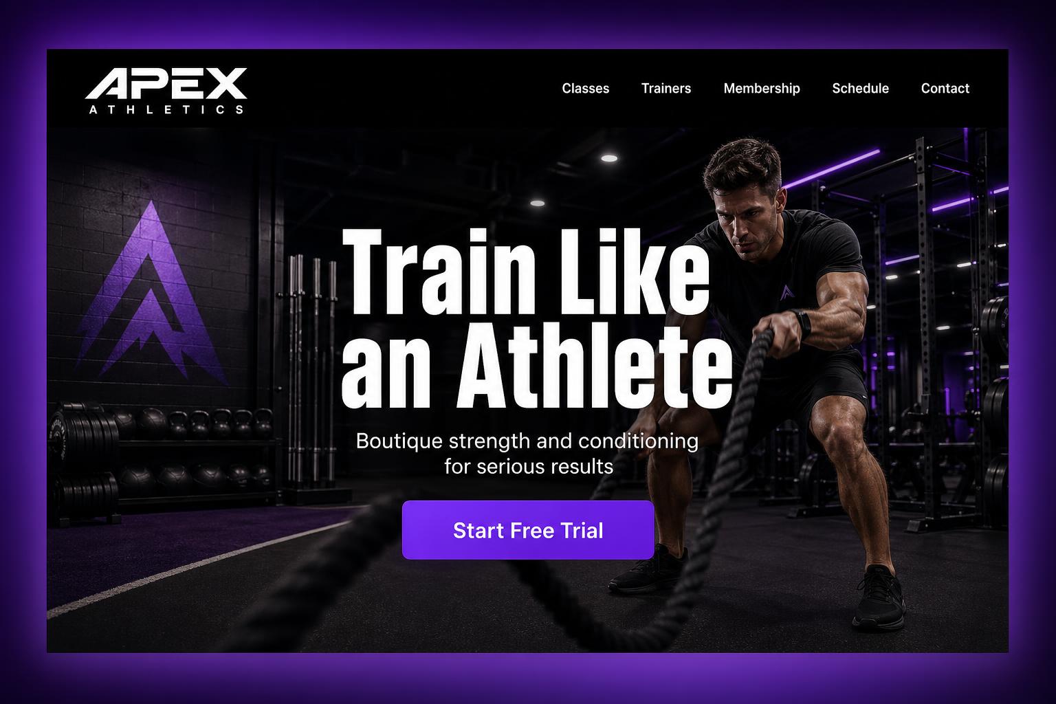 Apex Athletics website preview